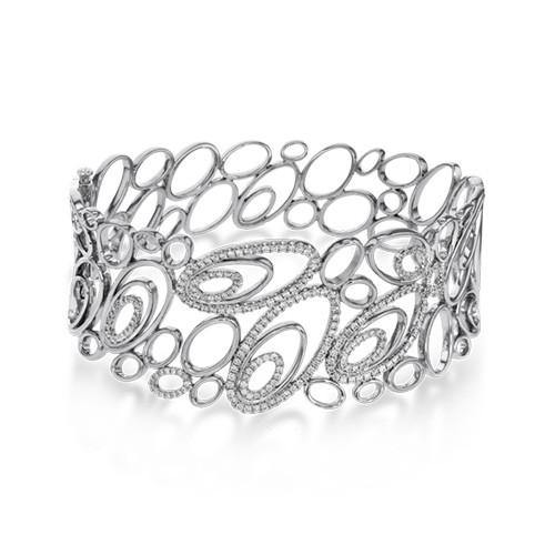 Simon G. 18k White Gold Diamond Bangle Bracelet - 5thavenuedesigns