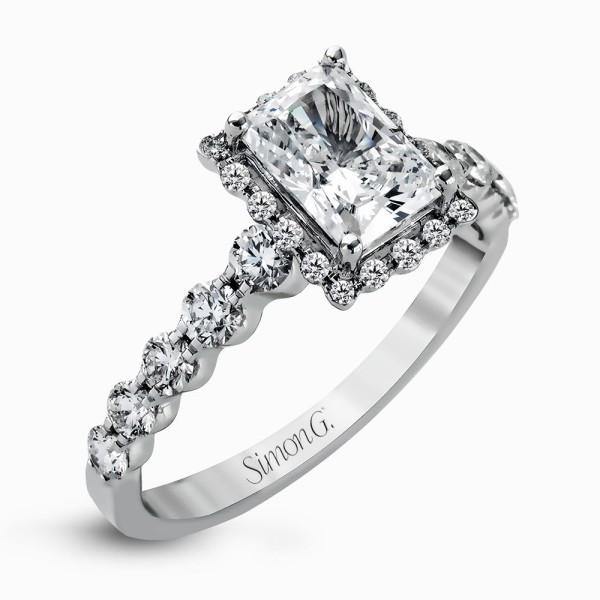 Simon G. 18k White Gold Diamond Engagement Ring - 5thavenuedesigns