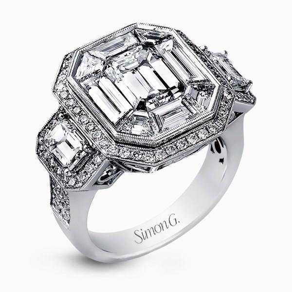 Simon G. 18k White Gold Diamond Engagement Ring - 5thavenuedesigns