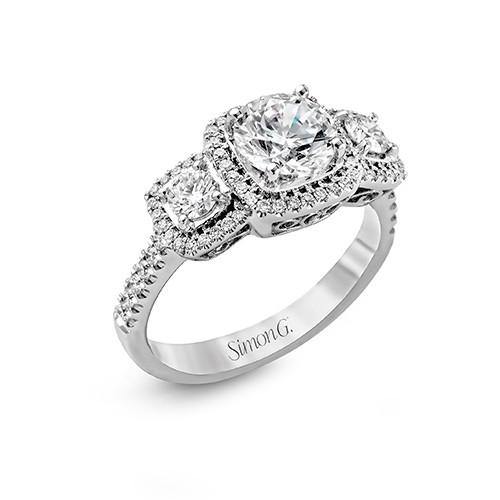 Simon G. 18k White Gold Diamond Engagement Ring - 5thavenuedesigns
