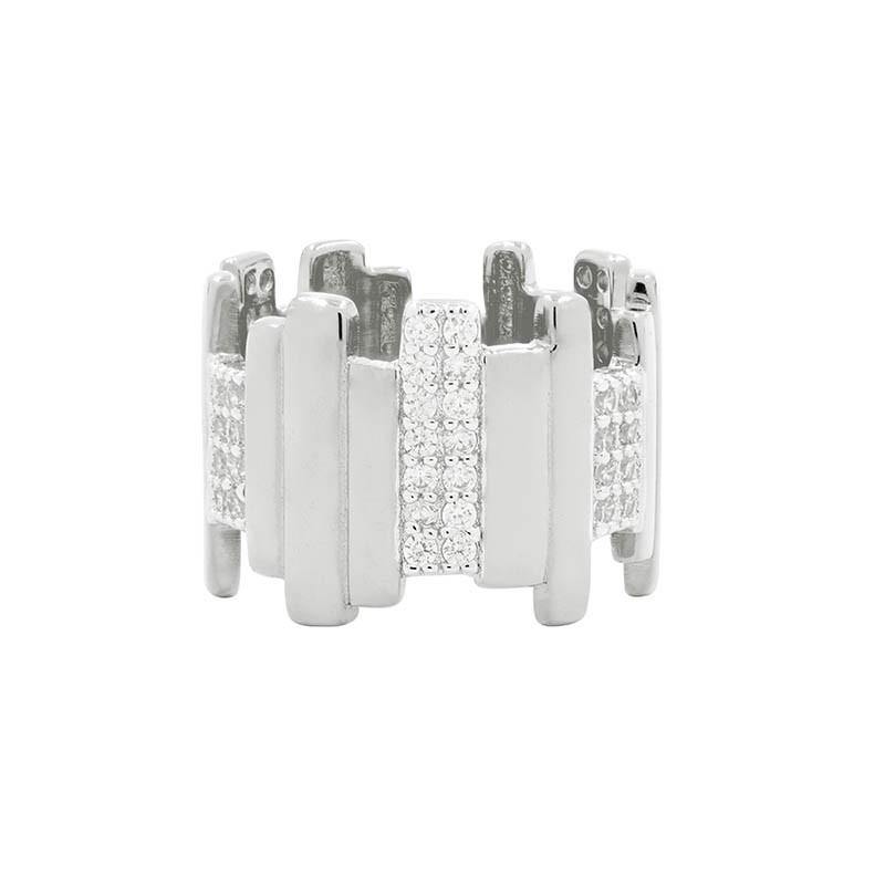 Freida Rothman Platinum Rhodium Plated Sterling Silver Ring - RNPZR02-7 - 5thavenuedesigns