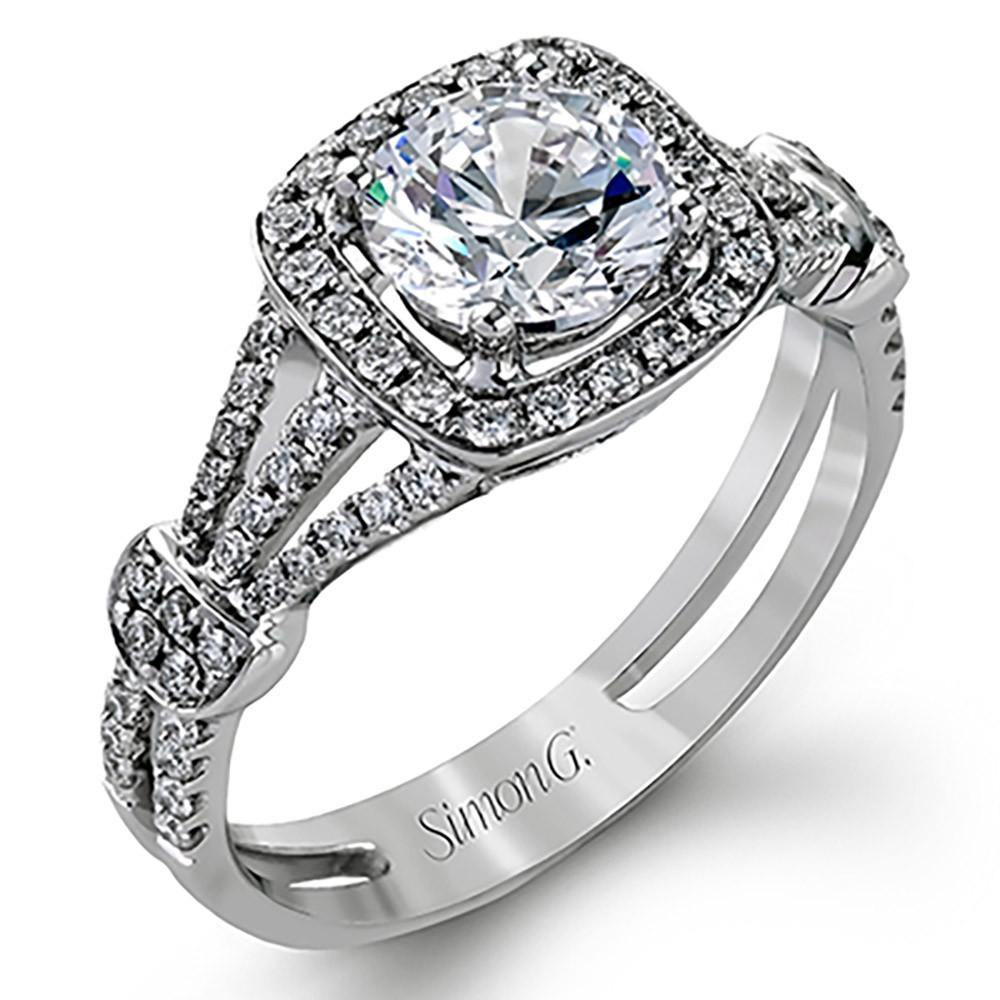 Simon G. 18k White Gold Engagement Ring - 5thavenuedesigns