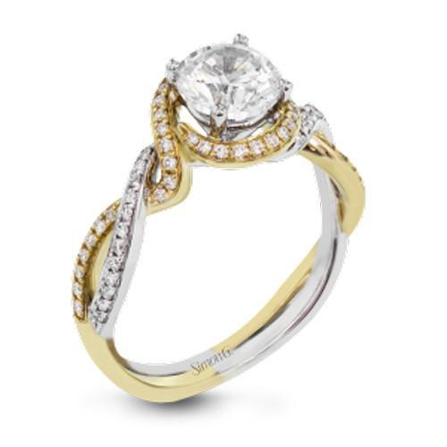 Simon G. 18k Two-Tone Gold Diamond Engagement Ring - 5thavenuedesigns