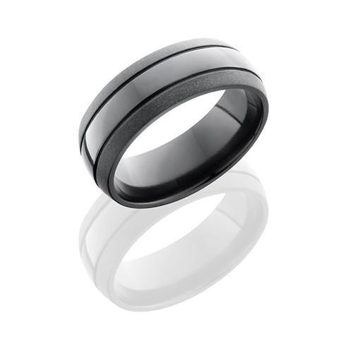 Lashbrook Zirconium Band With Bead Polish Men's Wedding Wedding Band - 5thavenuedesigns