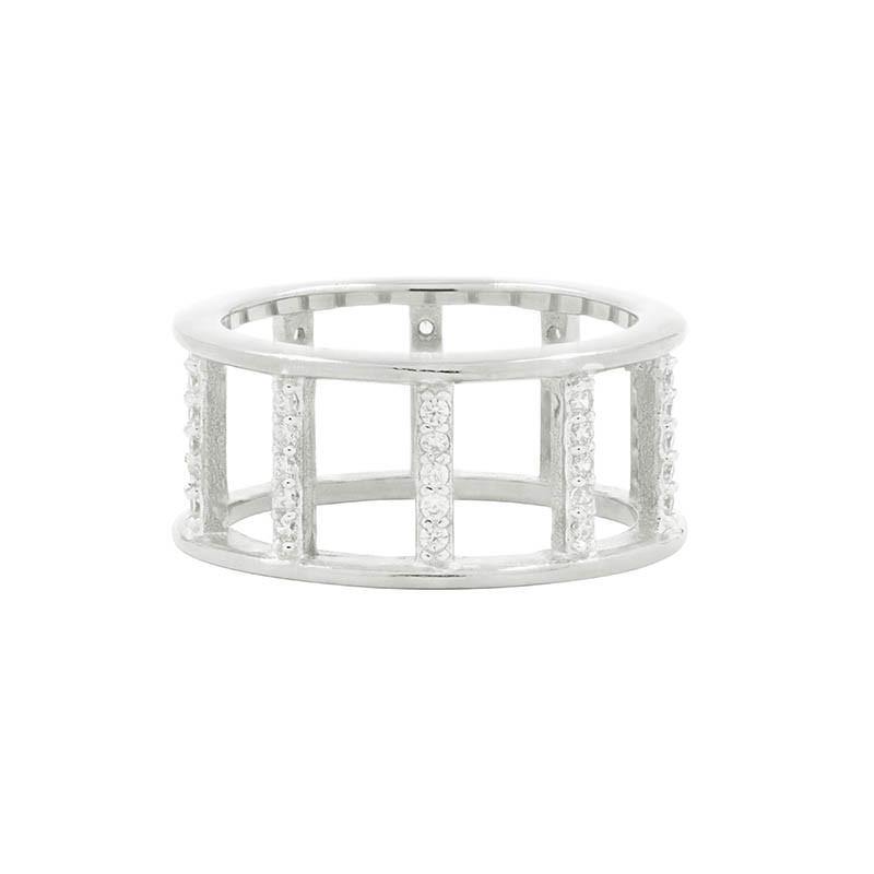 Freida Rothman Platinum Rhodium Plated Sterling Silver Ring - RNPZR04-7 - 5thavenuedesigns