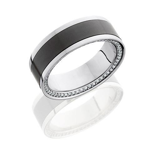 Lashbrook Platinum Meteorite And Diamond Wedding Band - 5thavenuedesigns