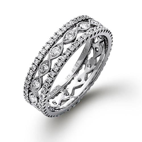 Simon G. 18k White Gold Diamond Anniversary Band - 5thavenuedesigns