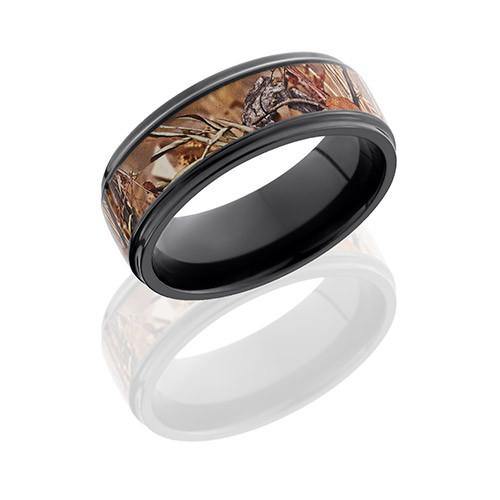 Lashbrook Zirconium With Kings Field Camo Inlay Wedding Band - 5thavenuedesigns