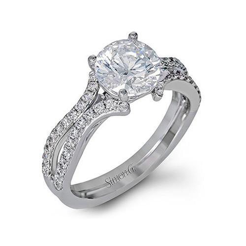 Simon G. 18k White Gold Diamond Engagement Ring - 5thavenuedesigns