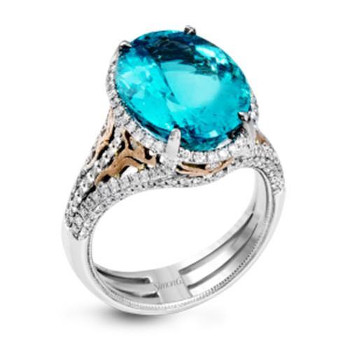 Simon G. 18k White Gold Diamond & Tourmaline Ring - 5thavenuedesigns
