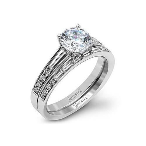 Simon G. 18k White Gold Diamond Engagement Ring - 5thavenuedesigns