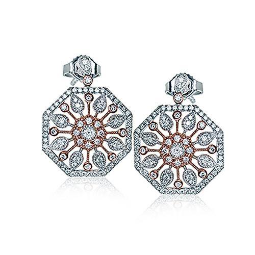 Simon G. 18k Two Tone Gold Diamond Earrings - 5thavenuedesigns
