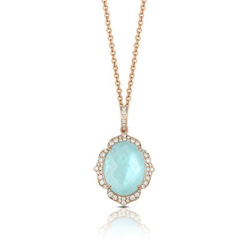 18K Rose Gold Doves Pendant - 5thavenuedesigns
