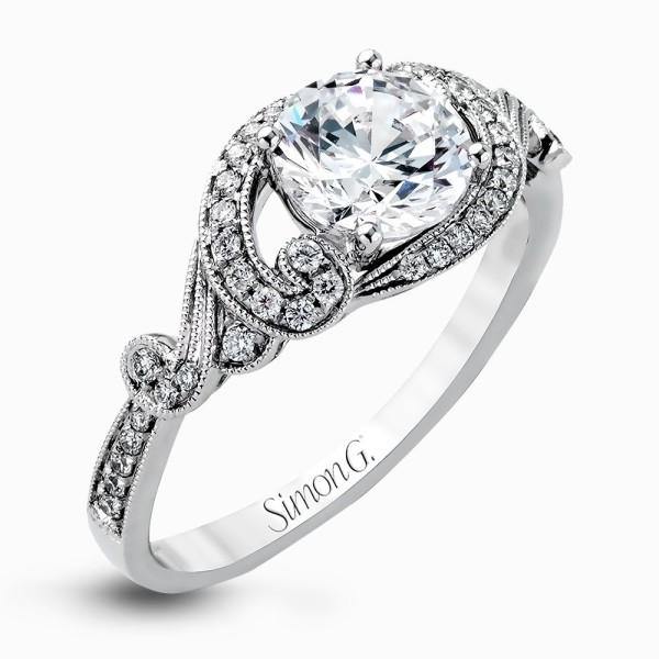 Simon G. 18k White Gold Diamond Engagement Ring - 5thavenuedesigns