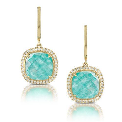 Doves 18k Yellow Gold Lever Back Drop Earrings - 5thavenuedesigns