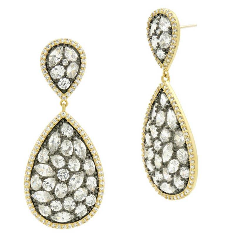 Freida Rothman 14k Gold Plated Sterling Silver Drop Earrings - YRZE020357B-14K - 5thavenuedesigns