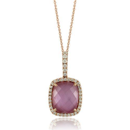 18k Rose Gold Doves Pendant - 5thavenuedesigns