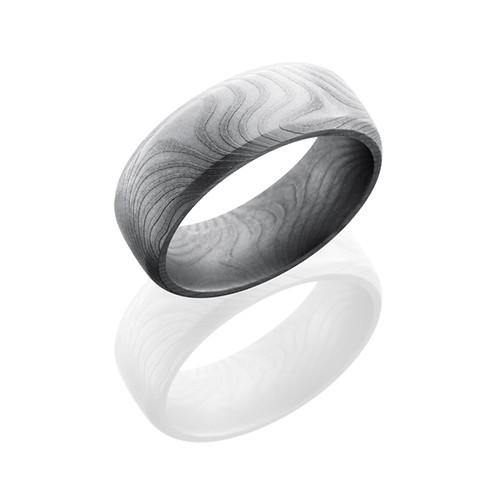 Lashbrook Damascus Steel Band With Flat Twist Polish Men's Wedding Band - 5thavenuedesigns