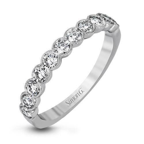 Simon G. 18k White Gold Diamond Wedding Band - 5thavenuedesigns