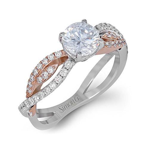Simon G. 18k Two-Tone Gold Diamond Engagement Ring - 5thavenuedesigns