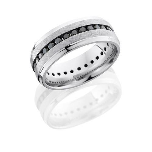 Lashbrook Platinum 8mm Black Diamond Eternity Wedding Band - 5thavenuedesigns