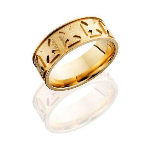 Lashbrook 14K Yellow Gold Maltese Cross Pattern Wedding Band - 5thavenuedesigns