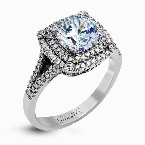 Simon G. 18k White Gold Diamond Engagement Ring - 5thavenuedesigns