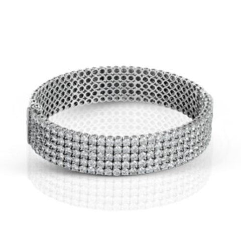 Simon G. 18k White Gold Diamond Bangle Bracelet - 5thavenuedesigns