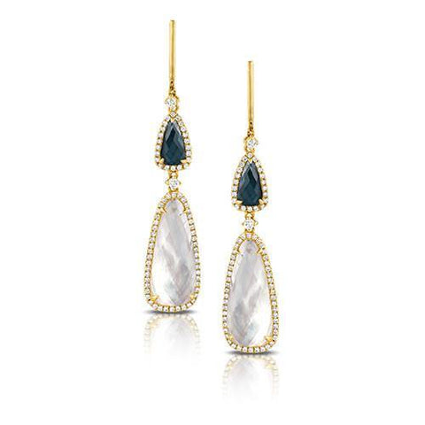 Doves 14K Yellow Gold Diamond & Gemstone Earrings - 5thavenuedesigns