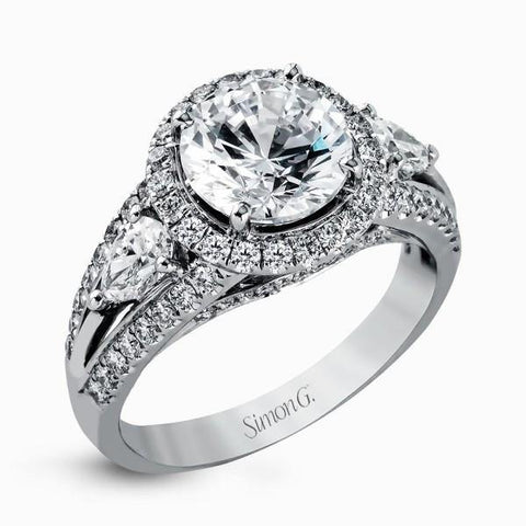 Simon G. 18k White Gold Diamond Engagement Ring - 5thavenuedesigns