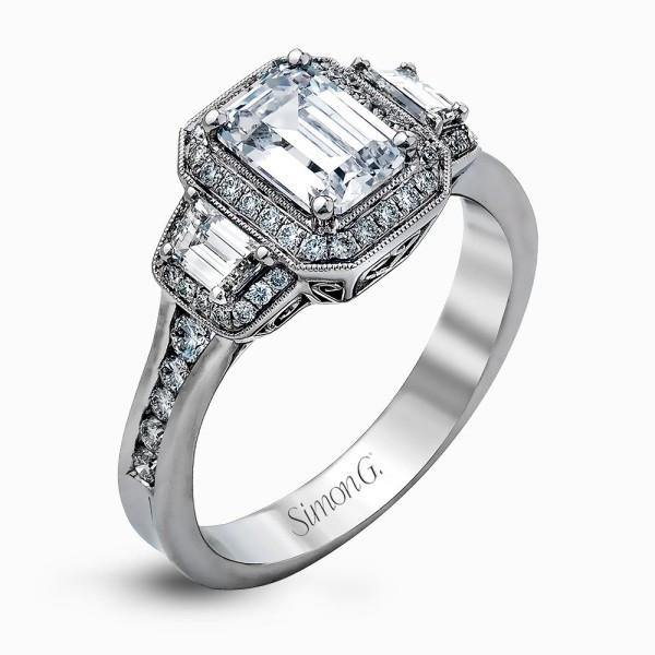 Simon G. 18k White Gold Diamond Engagement Ring - 5thavenuedesigns