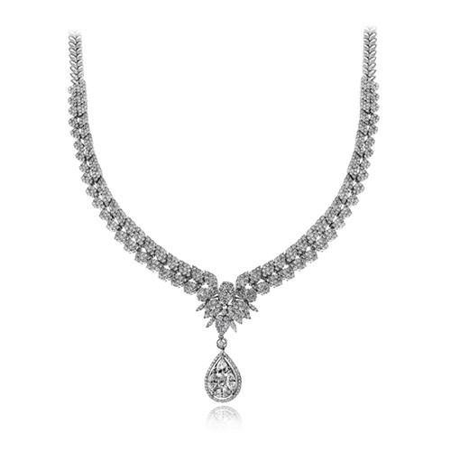 Simon G. 18k White Gold Diamond Necklace - 5thavenuedesigns