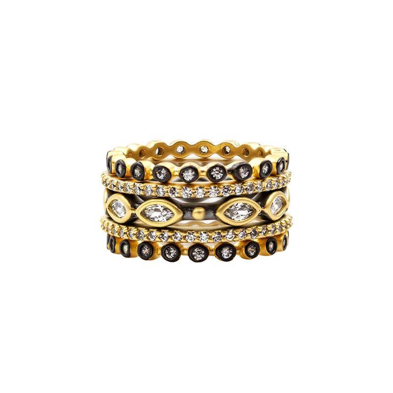 Freida Rothman 14k Gold Plated Sterling Silver Stackable Rings - YRZR0973B-7 - 5thavenuedesigns