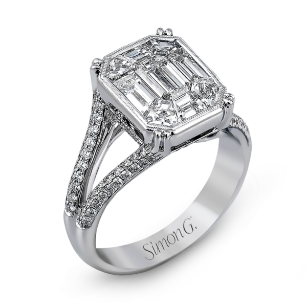 Simon G. 18k White Gold Diamond Engagement Ring - 5thavenuedesigns