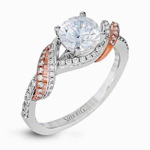 Simon G. 18k Two-Tone Gold Diamond Engagement Ring - 5thavenuedesigns