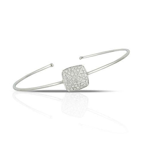 Doves 18K White Gold Diamond Bangle Bracelet - 5thavenuedesigns