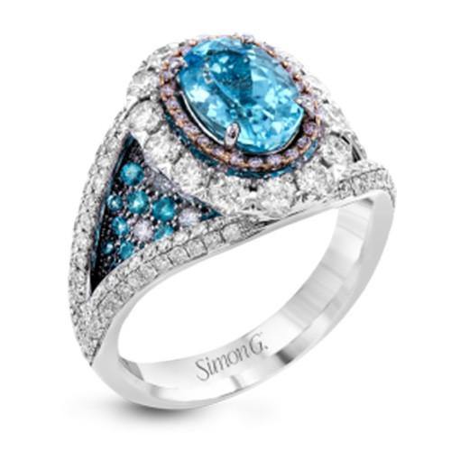 Simon G. 18k White Gold Diamond And Tourmaline Ring - 5thavenuedesigns