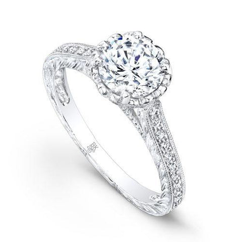 Beverley K 14k White Gold 0.44ct Diamond Semi-Mount Engagement Ring - 5thavenuedesigns