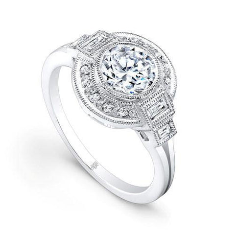 Beverley K 14k White Gold 0.21ct Diamond Semi-Mount Engagement Ring - 5thavenuedesigns