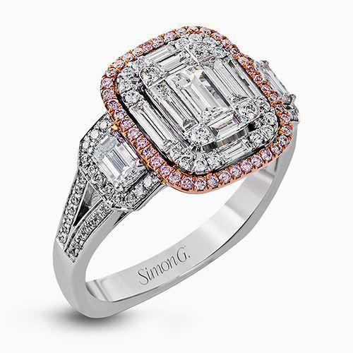 Simon G. 18k Two Tone Gold Diamond Engagement Ring - 5thavenuedesigns