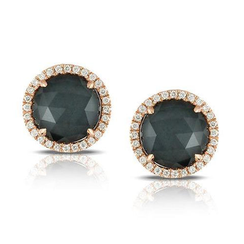 Doves 18K Rose Gold Diamond & Hematite Earrings - 5thavenuedesigns