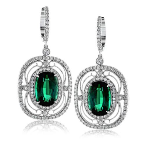 Simon G. 18k White Gold Diamond & Gemstone Earrings - 5thavenuedesigns