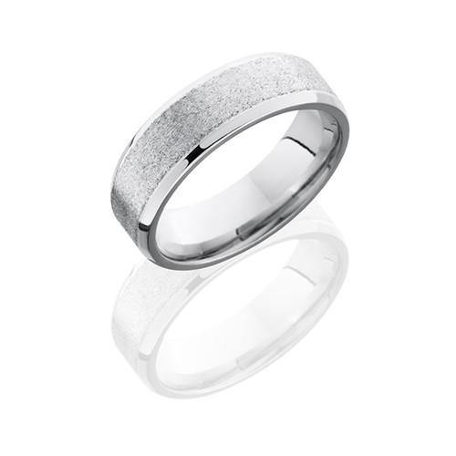 Lashbrook Cobalt Band With Stone Polish Men's Wedding Band - 5thavenuedesigns