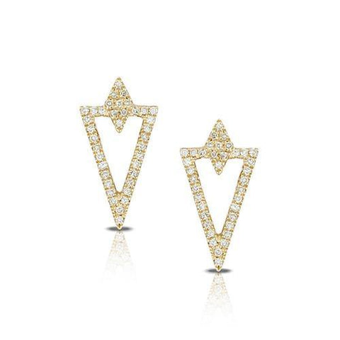 18K Yellow Gold Doves Diamond Earrings - 5thavenuedesigns