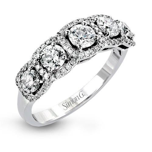 Simon G. 18k White Gold Diamond Wedding Band - 5thavenuedesigns