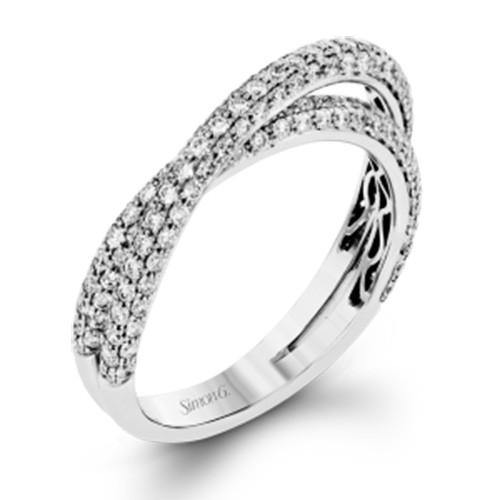 Simon G. 18k White Gold Diamond Wedding Band - 5thavenuedesigns