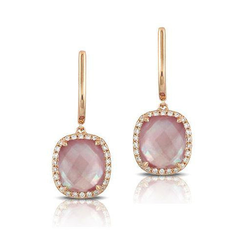 Doves 18k Rose Gold French Back Drop Earrings - 5thavenuedesigns