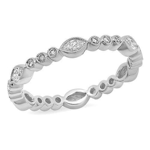 Beverley K 18k White Gold 0.52ct Diamond Stackable Eternity Band - 5thavenuedesigns