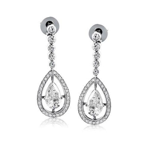 Simon G. 18k White Gold Diamond Earrings - 5thavenuedesigns