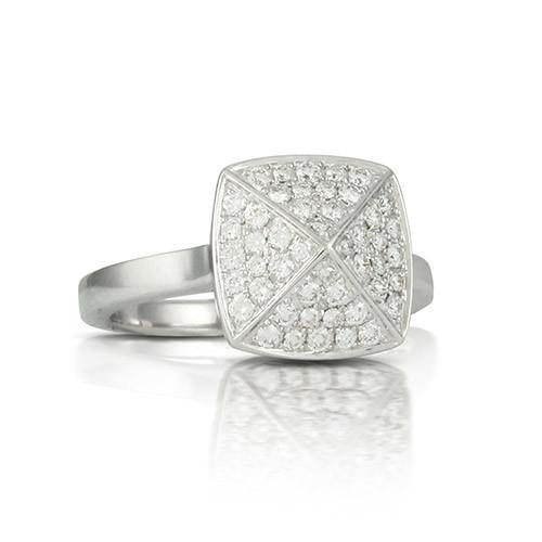 18K White Gold Doves Diamond Ring - 5thavenuedesigns